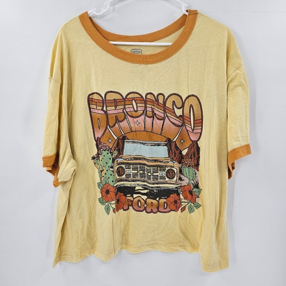 Ford bronco crop top tshirt 3xl plus size yellow gold
